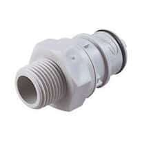 CPC (Colder) HFCD12 Quick-Disconnect Fitting, Threaded Insert, Polypropylene, Valved, 3/8" NPT(M); 1/Each