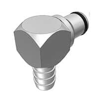 CPC (Colder) LC Quick-Disconnect Fittings, Hose Barb Insert, Chrome-Plated Brass, Elbow, Non-Valved, 3/8" ID; 1/Each