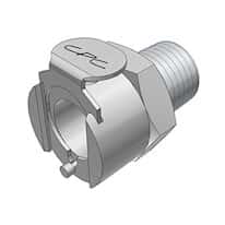 CPC (Colder) LCD Quick-Disconnect Fitting, Threaded Body, Chrome-Plated Brass, Valved, 1/4" NPT(M); 10/PK