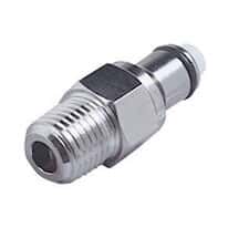 CPC (Colder) LCD Quick-Disconnect Fitting, Threaded Insert, Chrome-Plated Brass, Valved, 1/4" NPT(M)