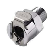 CPC (Colder) MCD Quick-Disconnect Fitting, Threaded Body, Chrome-Plated Brass, Valved, 1/8" NPT