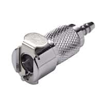 CPC (Colder) MCD Quick-Disconnect Fitting, Hose Barb Body, Chrome-Plated Brass, Valved, 1/8" ID