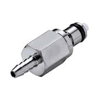 CPC (Colder) MCD Quick-Disconnect Fitting, Hose Barb Insert, Chrome-Plated Brass, Valved, 1/8" ID; 10/ Pk
