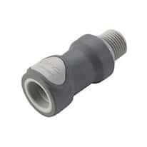 CPC (Colder) NS6 Quick-Disconnect Fittings, Threaded Body, Polypropylene, Valved, 1/2" NPT(M); 1/Each