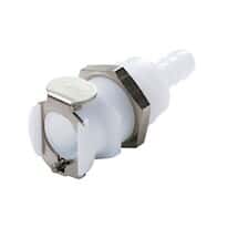 CPC (Colder) PLC Quick-Disconnect Fittings, Hose Barb Body, Panel Mount, Acetal, Non-Valved, 1/4" ID; 1/Each