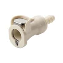 CPC (Colder) PLCD12 Quick-Disconnect Fittings, Hose Barb Body, Polypropylene, Valved, 1/4" ID