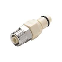 CPC (Colder) PLCD12 Quick-Disconnect Fitting, PTF Insert, Polypropylene, Valved, 3/8" OD