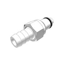 CPC (Colder) PLCD Quick-Disconnect Fittings, Hose Barb Insert, Acetal, Valved, 3/8" ID
