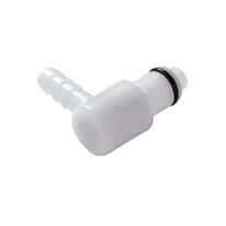CPC (Colder) PLCD Quick-Disconnect Fittings, Hose Barb Insert, Elbow, Acetal, Valved, 1/4" ID