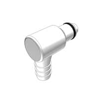 CPC (Colder) PLCD Quick-Disconnect Fittings, Hose Barb Insert, Elbow, Acetal, Valved, 3/8" ID