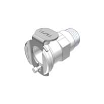 CPC (Colder) PMCD Quick-Disconnect Fitting, Threaded Body, Acetal, Valved, 1/8" NPT(M)