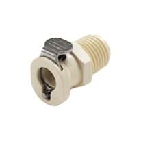CPC (Colder) PMCD12 Quick-Disconnect Fitting, Threaded Body, Polypropylene, Valved, 1/4" NPT(M)
