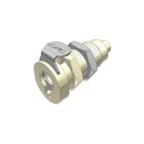 CPC (Colder) PMCD12 Quick-Disconnect Fitting, Hose Barb Body, Panel Mount, Polypropylene, Valved, 1/16" ID