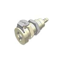 CPC (Colder) PMCD12 Quick-Disconnect Fitting, Hose Barb Body, Panel Mount, Polypropylene, Valved, 1/8" ID