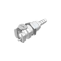 CPC (Colder) PMCD Quick-Disconnect Fitting, Hose Barb Body, Panel Mount, Acetal, Valved, 3/16" ID
