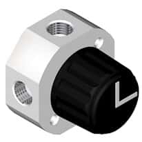 Diba Omnifit® High-Pressure Valve with 1/4"-28 UNF(F), 4-port, 4-way, 90° flow; 1/ea