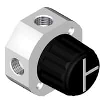Diba Omnifit® High-Pressure Valve with 1/4"-28 UNF(F), 4-port, 3-way, tee flow; 1/ea