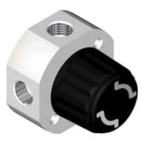 Diba Omnifit® High-Pressure Valve with 1/4"-28 UNF(F), 4-port, 2-way, adjacent flow; 1/ea