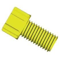 Dibafit™ Gripper Fitting, 1/4"-28 UNF(M) flat bottom, 1/16" OD tubing, yellow; 10/pk