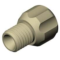 Diba Omni-Lok™ Short Thread Tubing End Fitting, inverted cone, 1/16"OD, 1/4"-28 UNFM, PEEK; 10/pk