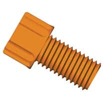 Dibafit™ Gripper Fitting, 1/4"-28 UNF(M) flat bottom, 1/8" OD tubing, orange; 10/pk