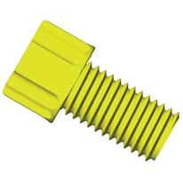 Dibafit™ Gripper Fitting, 1/4"-28 UNF(M) flat bottom, 1/8" OD tubing, yellow; 10/pk