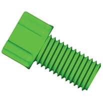 Dibafit™ Gripper Fitting, 1/4"-28 UNF(M) flat bottom, 1/8" OD tubing, green; 10/pk