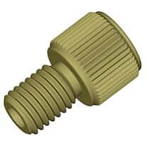 Dibafit™ Gripper Fitting, 1/4"-28 UNF(M) flat bottom, 1/8" OD tubing, natural; 10/pk