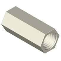 Dibafit™ Threaded Coupling, 1/4"-28 UNF(F) flat bottom, PP; 10/pk