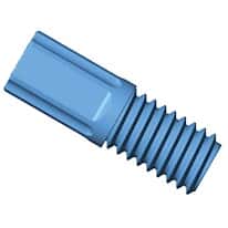 Diba Omni-Lok™ Compact Tubing End Fitting, inverted cone, 1/16"OD, 1/4"-28 UNFM, blue PP; 10/pk