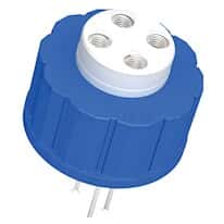 Diba Omnifit® Q-Series  Solvent Bottle Cap, GL45, 4 UNF(F) Ports w/o Valves, Blue