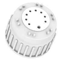 Diba Omnifit® T-Series Solvent Bottle Cap, 83B, 8 Luer Ports and 1 Venting Port, White