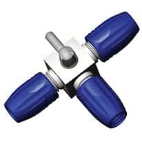 Diba Omnifit® Standard Valve for 1 to 4 mm OD Tubing, 3-way, tee, single key; 1/ea