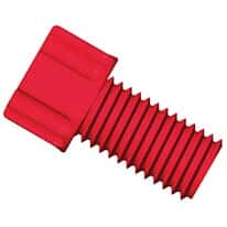 Dibafit™ Gripper Fitting, 1/4"-28 UNF(M) flat bottom, 1/16" OD tubing, red; 10/pk