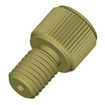 Dibafit™ Gripper Fitting, 1/4"-28 UNF(M) flat bottom, 1/16" OD tubing, natural; 10/pk