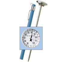 Digi-Sense Stainless Steel Bimetal Pocket Thermometer,  1" Dial, Poly Lens, 8" Stem, 0-150C,  1C Div