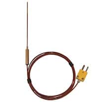 Digi-Sense Hypodermic Thermocouple, 4" L/0.063" Dia, Grounded d; Type K