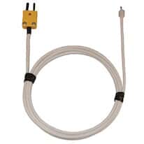 Type-K High-Temperature Ceramic Fiber-Insulated Probe Mini-Connector, Exposed 5ft 20 -Gauge
