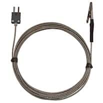 Digi-Sense Type-J Alligator Clip Oven Probe 2" L Mini-Connector, Exposed 10ft SS Braid Cable