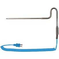 Digi-Sense Type-T Heavy-Duty SS Penetrationation Probe Mini-Connector, 6" L .188 Dia Grounded 