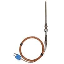 Digi-Sense Type-T Pipe-ftg Probe SS Handle Mini-Connector, 4" L .188" Dia Grounded 6ft Cable