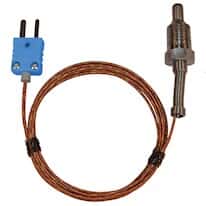 Digi-Sense Type-T Pipe Plug Probe SS 1 / 4" NPT (M) Mini-Connector, 0.5" L Grounded 5ft Cable