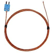 Digi-Sense Type-T, Fiberglass-Insulated Probe, Mini-Connector, Exposed, 10ft 24 -Gauge