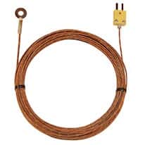 Digi-Sense Type-K Bolt-On Probe 0.62" OD Mini-Connector, Grounded 25ft Strt Fiberglass Cable