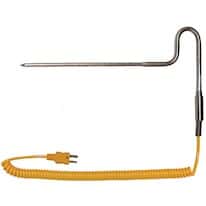 Digi-Sense Type-K Heavy-Duty SS Penetrationation Probe Mini-Connector, 6" L .188 Dia Grounded 