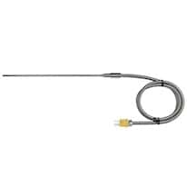 Digi-Sense Type-K Hvy-Dty Ind SS Handle Mini-Connector, 36" L .188 Dia Grounded 3ft Armor Cable