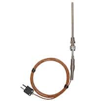 Digi-Sense Type-J Pipe-ftg Probe SS Handle Mini-Connector, 12" L .188" Dia Grounded 6ft Cable