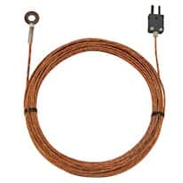 Digi-Sense Type-J Bolt-On Probe 0.62" OD Mini-Connector, Grounded 25ft Strt Fiberglass Cable