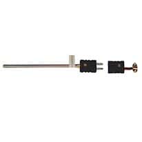 Digi-Sense Type J Thermocouple Probe Quick Dis-connector, with Std-Connector, 12" L, .125 Dia, Ungrounded Junction 