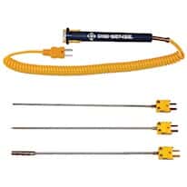 Digi-Sense Type K Detach Handle/Lock Probe Kit , 8" L, with Mini-Connector, .125 Dia, 5ft Coil